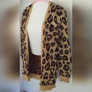 Leopard Print Open Cardigan